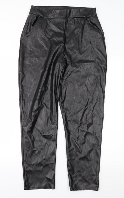 Womens UK Size 12 PRETTYLITTLETHING Regular Fit  Black Trousers