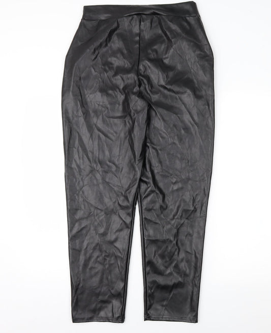 Womens UK Size 12 PRETTYLITTLETHING Regular Fit  Black Trousers