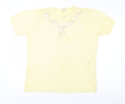 Classic Womens Yellow   Pullover Jumper Size 12