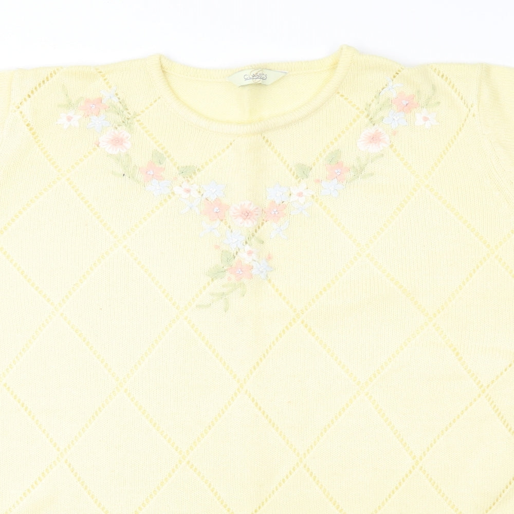 Classic Womens Yellow   Pullover Jumper Size 12