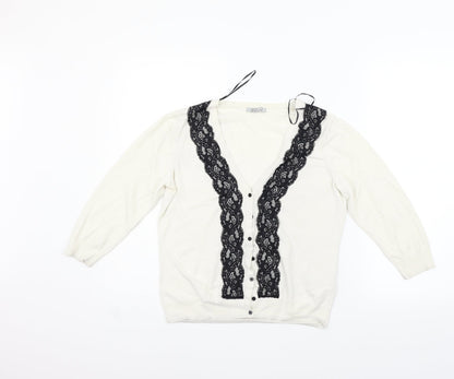 H&M Womens Beige   Cardigan Jumper Size M