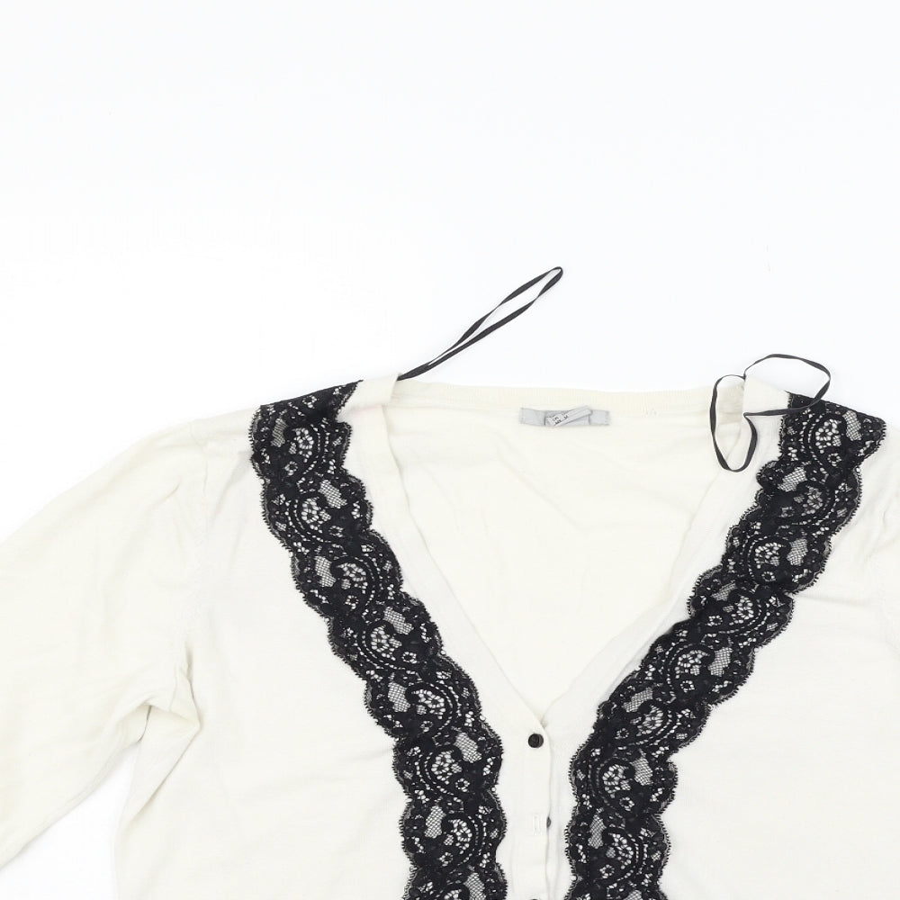 H&M Womens Beige   Cardigan Jumper Size M