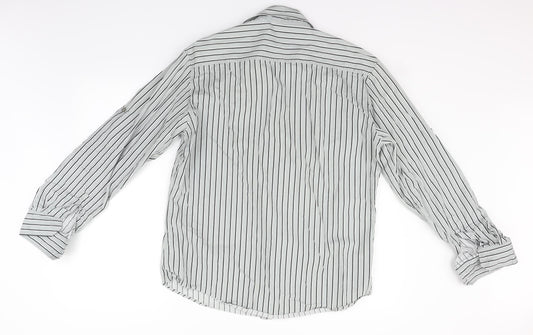 Mens UK Size L NEXT Grey  Button-Up 3/4 Sleeve Casual Shirt
