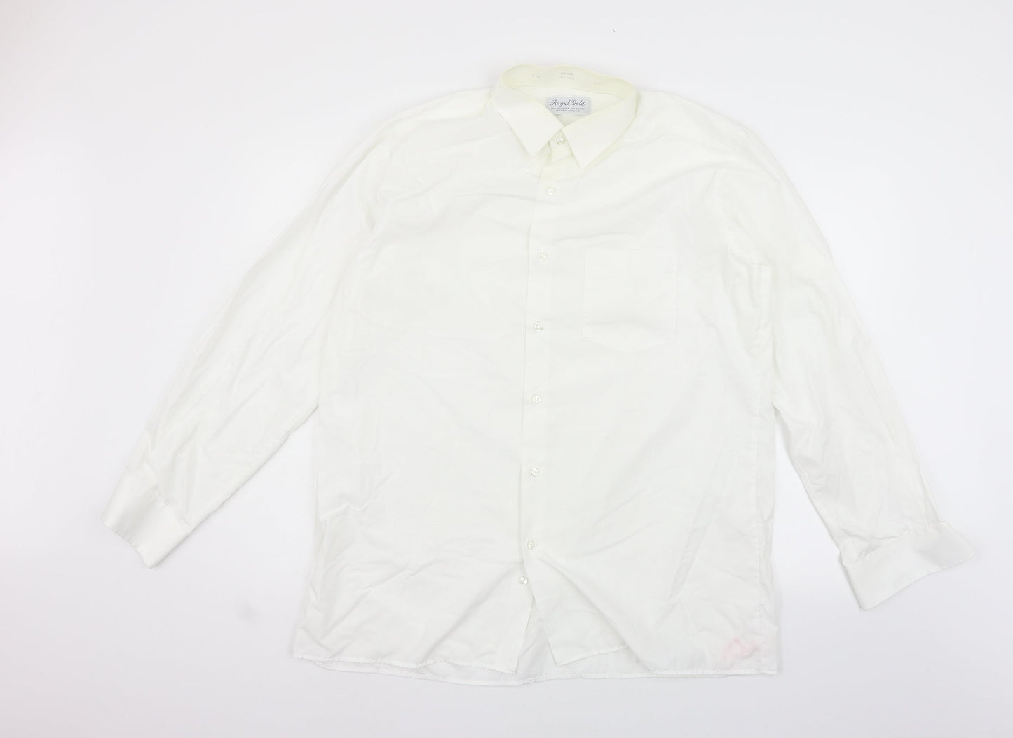 royal gold Mens Silver    Button-Up Size 16.5