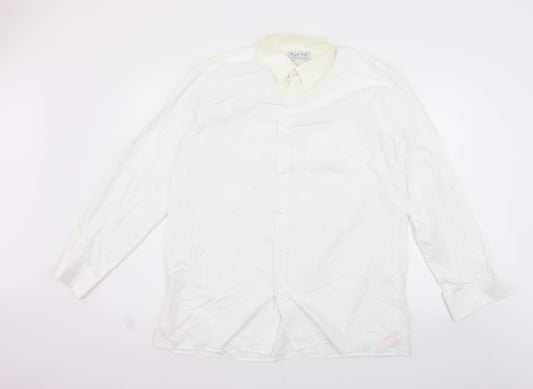 royal gold Mens Silver    Button-Up Size 16.5