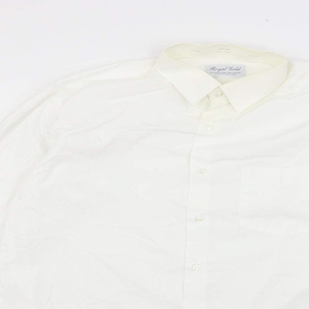 royal gold Mens Silver    Button-Up Size 16.5