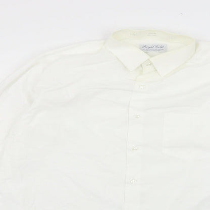 royal gold Mens Silver    Button-Up Size 16.5
