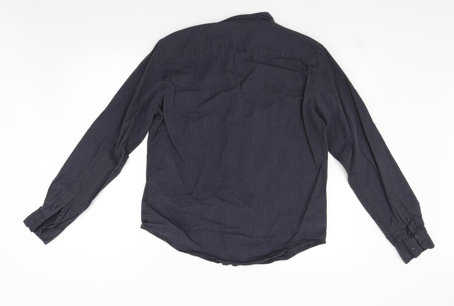Mens UK Size M John Lewis Grey  Button-Up Long Sleeve Casual Shirt