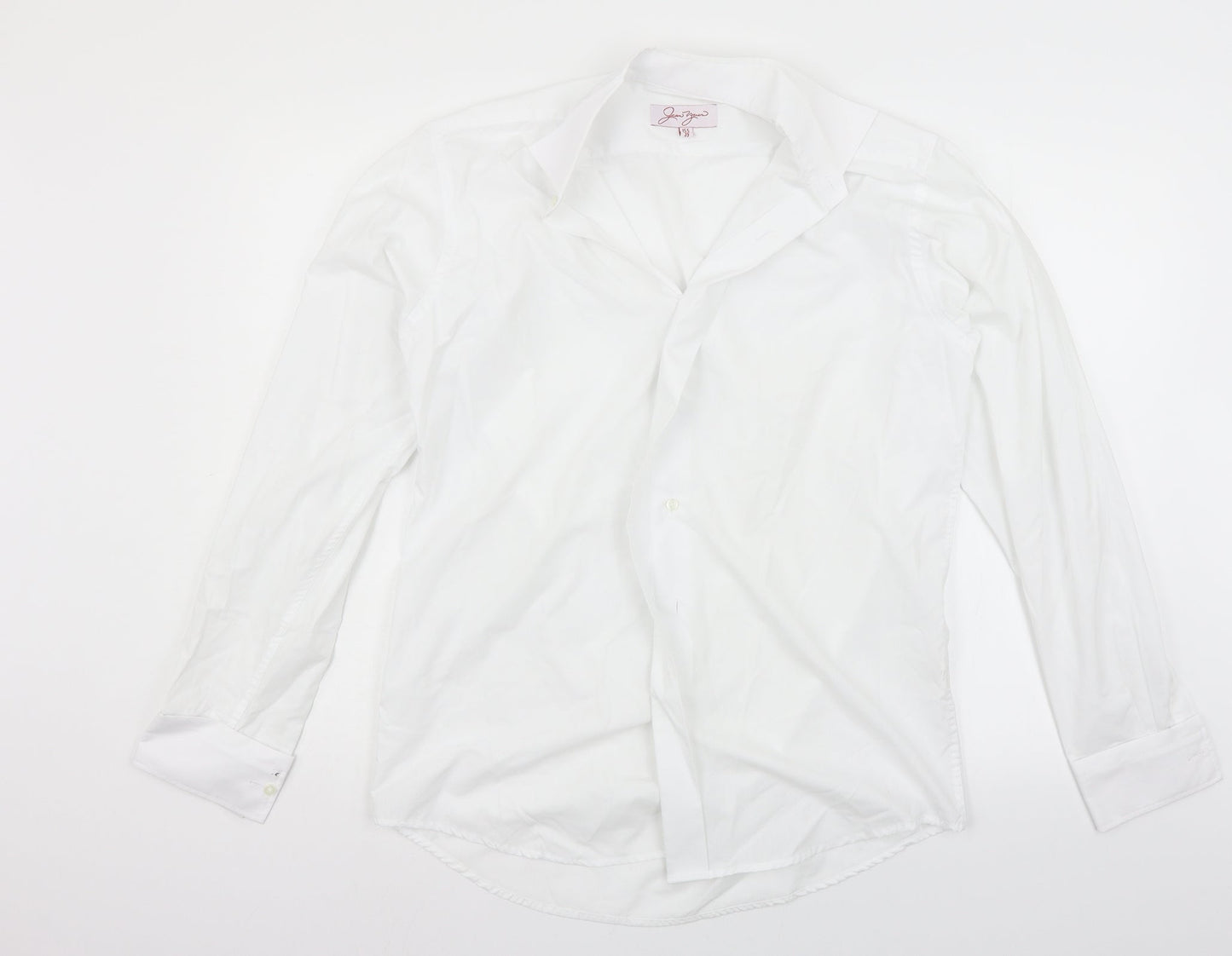 Mens UK Size 15.5 jean years White  Button-Up Long Sleeve Casual Shirt