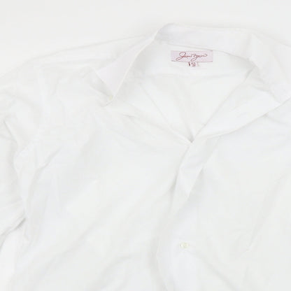 Mens UK Size 15.5 jean years White  Button-Up Long Sleeve Casual Shirt