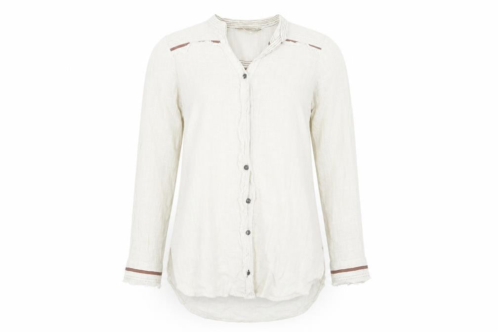 Womens UK Size 10 Cream White Basic Button-Up
