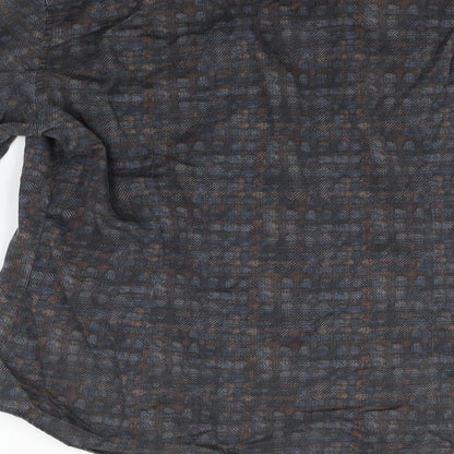 Autograph Womens Grey Check  Basic Button-Up Size L