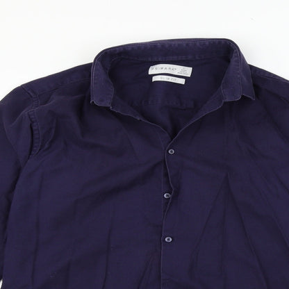 Primark Mens Blue    Button-Up Size 17