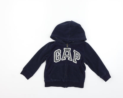 Additional front view of Gap boys’ blue ikat jacket coat, size 3, years