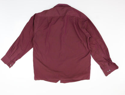 Mens UK Size 15.5 Marks and Spencer Purple  Button-Up Long Sleeve Casual Shirt