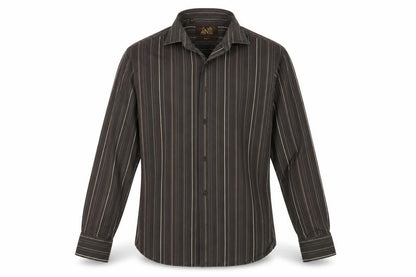 Mens UK Size 16 NEXT Brown  Button-Up Long Sleeve Casual Shirt