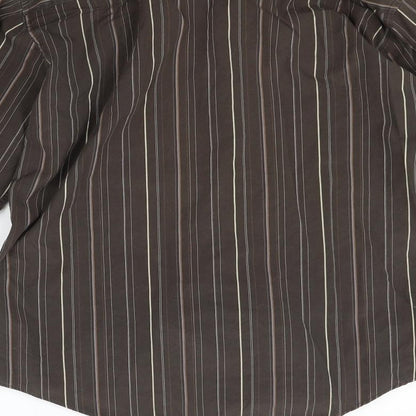 Mens UK Size 16 NEXT Brown  Button-Up Long Sleeve Casual Shirt