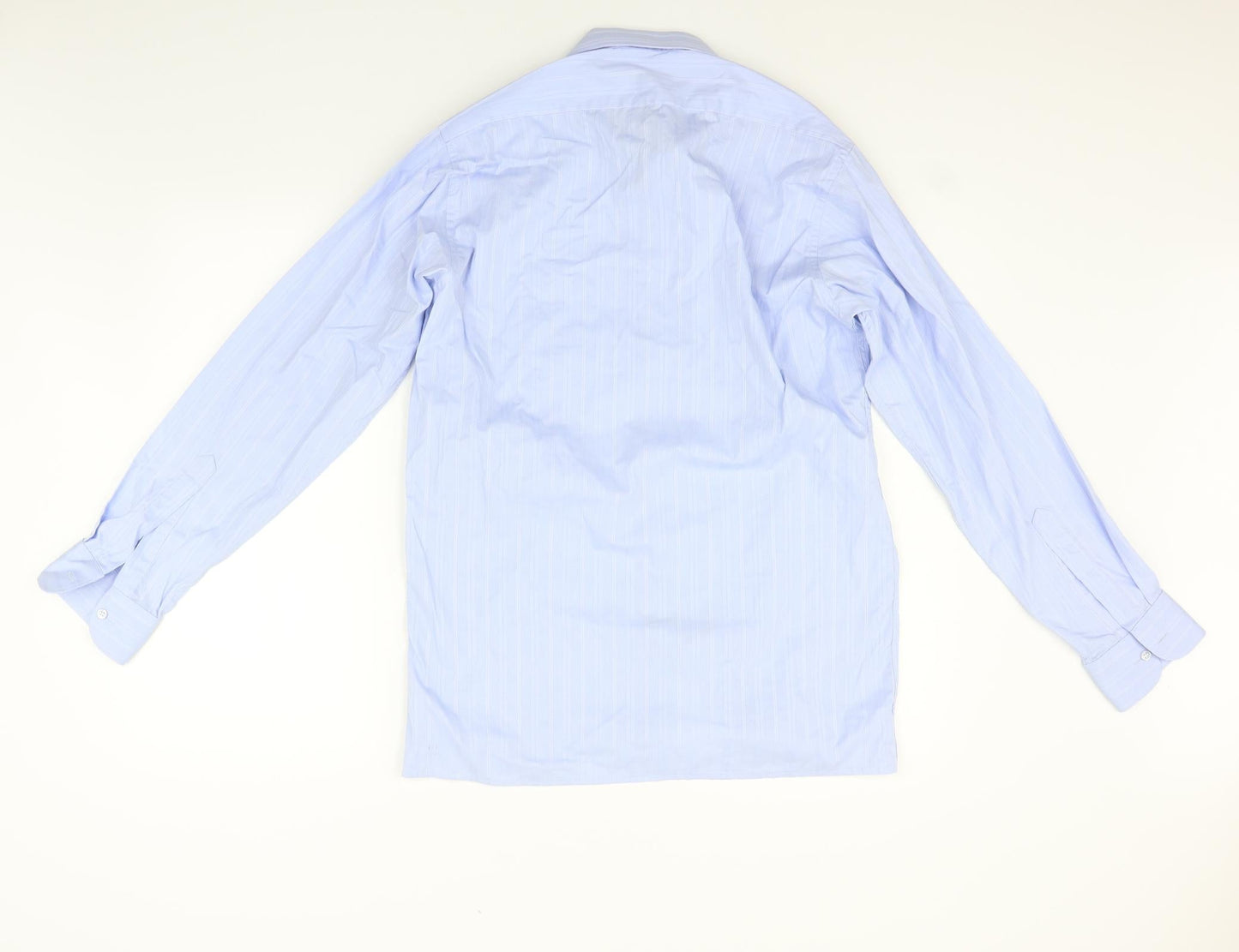 Mens UK Size 15 Louis Philippe Blue  Button-Up Long Sleeve Casual Shirt
