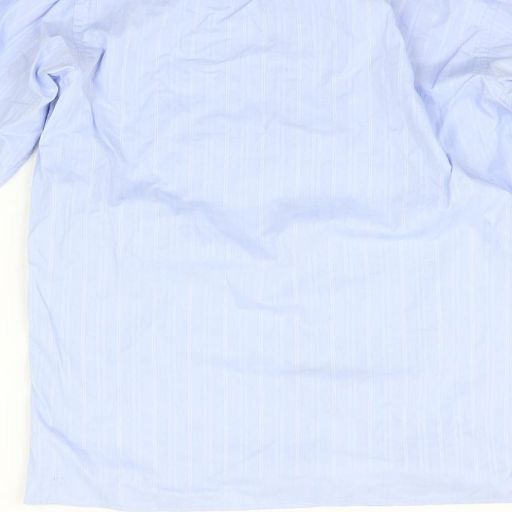 Mens UK Size 15 Louis Philippe Blue  Button-Up Long Sleeve Casual Shirt