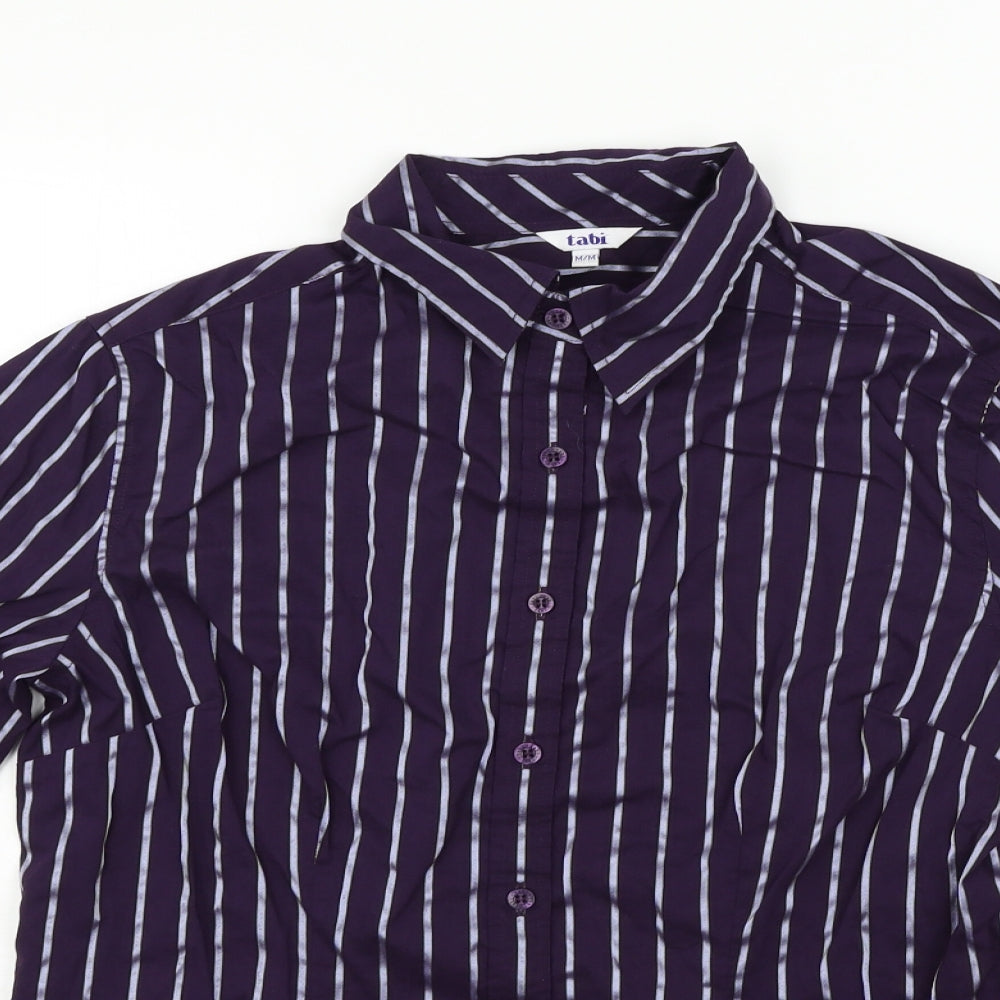 Tabi Mens Purple Striped   Button-Up Size M