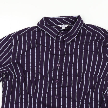 Tabi Mens Purple Striped   Button-Up Size M