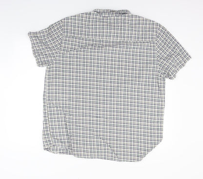 Mens UK Size XL M&Co Beige  Button-Up Short Sleeve Casual Shirt