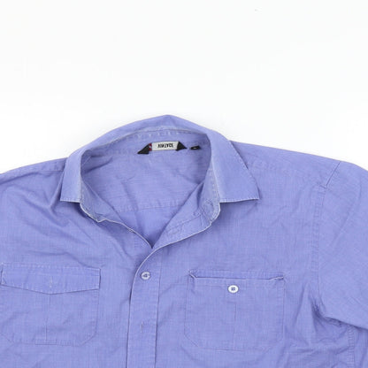 Vintage Mens Blue    Button-Up Size L