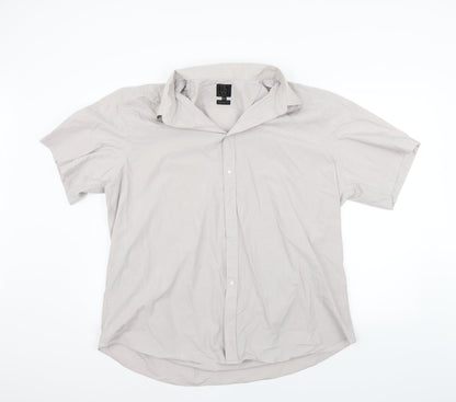 T&W Mens Grey    Button-Up Size 18.5