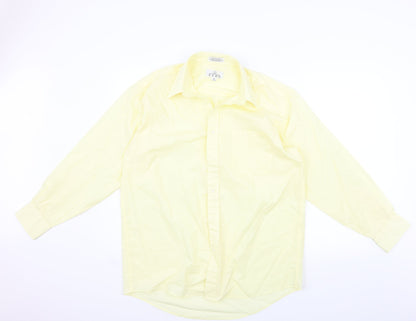 Mens UK Size 16 ENRO White  Button-Up Long Sleeve Casual Shirt