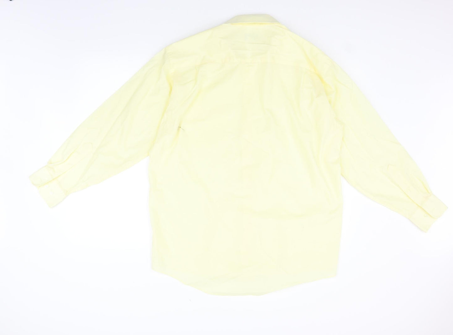 Mens UK Size 16 ENRO White  Button-Up Long Sleeve Casual Shirt