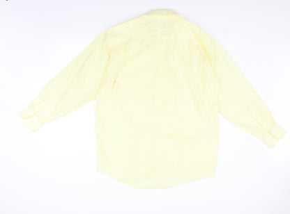 Mens UK Size 16 ENRO White  Button-Up Long Sleeve Casual Shirt