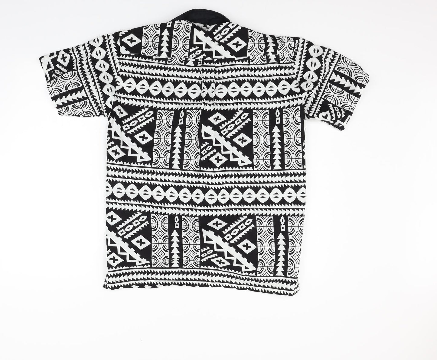 Tepa Womens Black Geometric  Basic Button-Up Size S