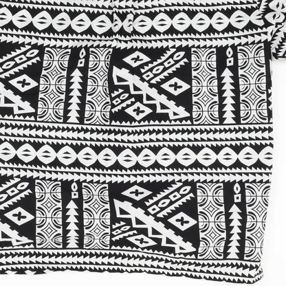 Tepa Womens Black Geometric  Basic Button-Up Size S