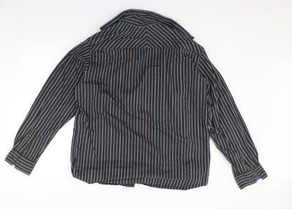 Autograph Mens Brown Striped   Button-Up Size L