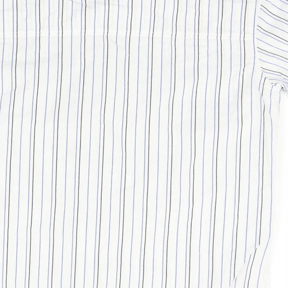 ox Womens Silver Striped  Basic Button-Up Size M
