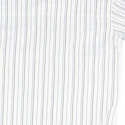 ox Womens Silver Striped  Basic Button-Up Size M