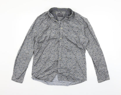 RJR.John Rocha Mens Grey Geometric   Button-Up Size M