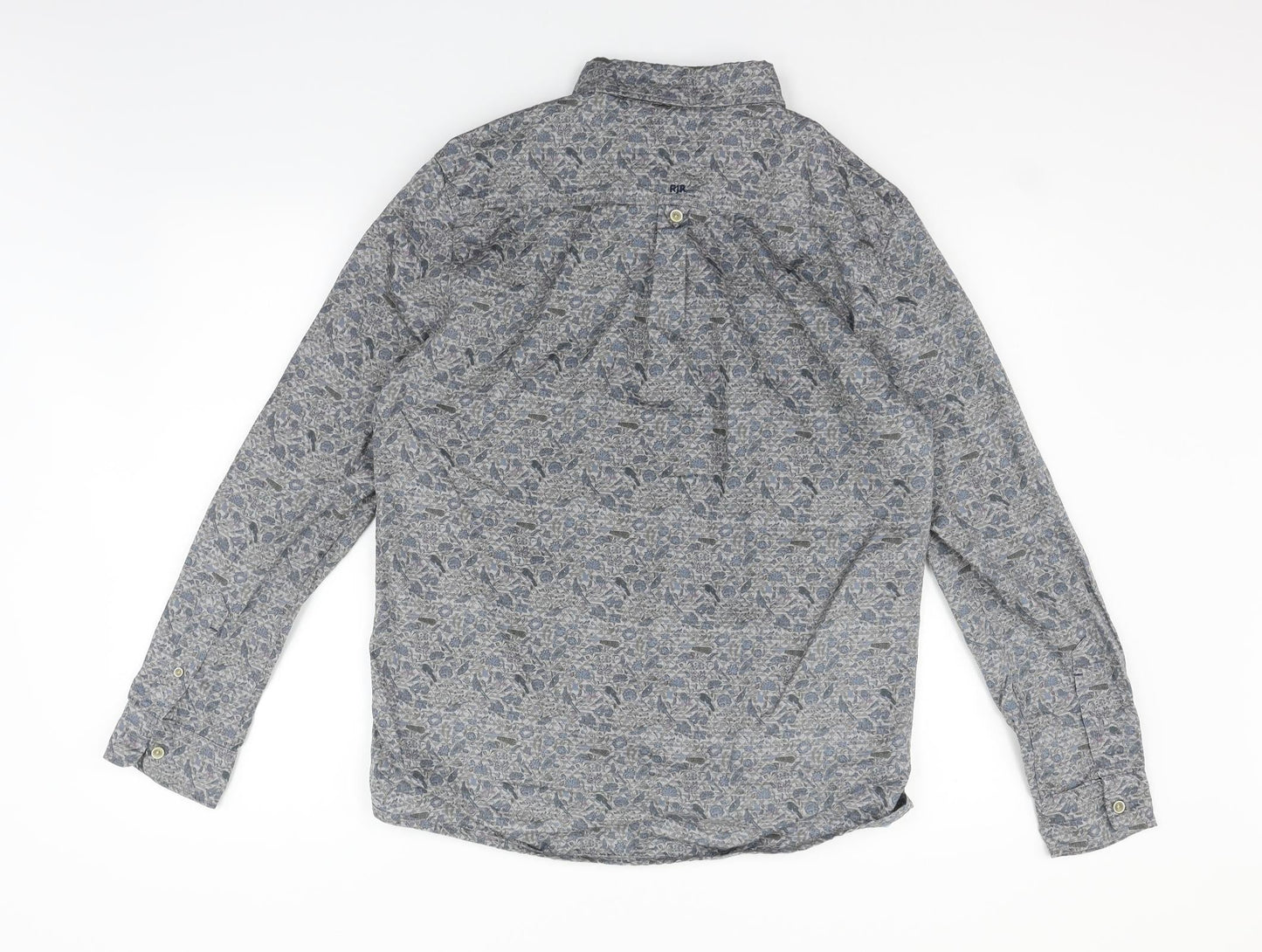 RJR.John Rocha Mens Grey Geometric   Button-Up Size M