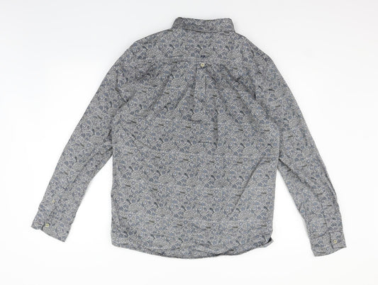 RJR.John Rocha Mens Grey Geometric   Button-Up Size M