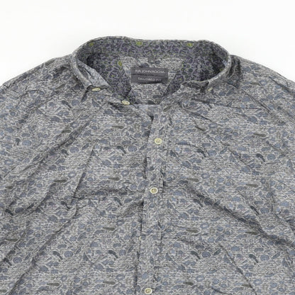 RJR.John Rocha Mens Grey Geometric   Button-Up Size M