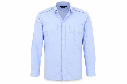 Mens UK Size 15 Bosweel Blue  Button-Up Long Sleeve Casual Shirt