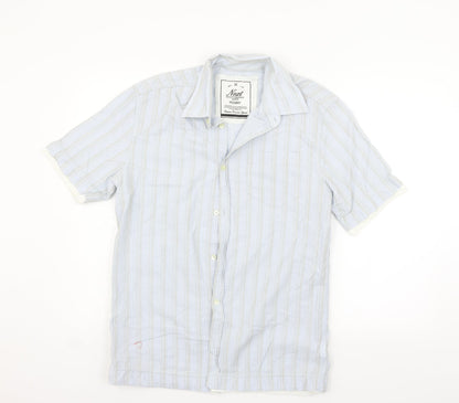 Mens UK Size M NEXT Blue  Button-Up Short Sleeve Casual Shirt
