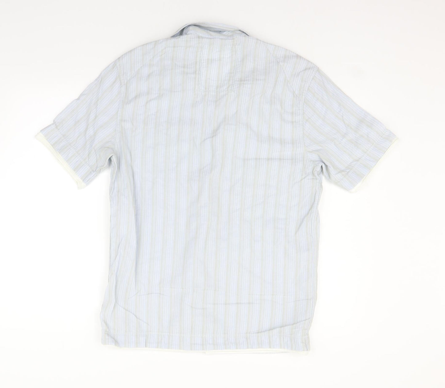 Mens UK Size M NEXT Blue  Button-Up Short Sleeve Casual Shirt