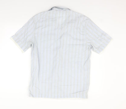 Mens UK Size M NEXT Blue  Button-Up Short Sleeve Casual Shirt