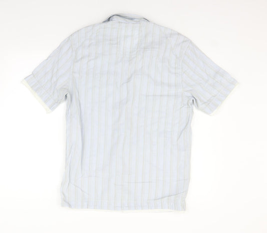 Mens UK Size M NEXT Blue  Button-Up Short Sleeve Casual Shirt