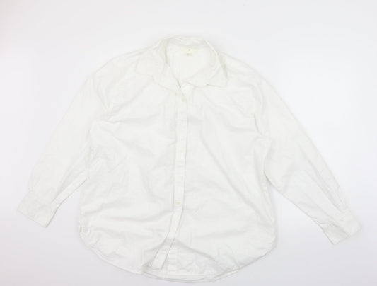 Mens UK Size M H&M White  Button-Up Long Sleeve Casual Shirt