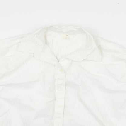 Mens UK Size M H&M White  Button-Up Long Sleeve Casual Shirt
