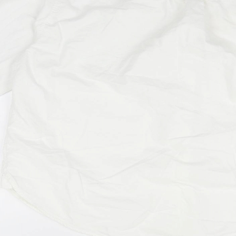 Mens UK Size M H&M White  Button-Up Long Sleeve Casual Shirt