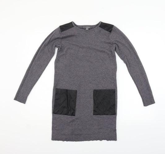Primark Womens Grey   Jumper Dress  Size 2XS