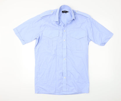Mens UK Collar Size 15 Bosweel Smart Blue  Dress Shirt